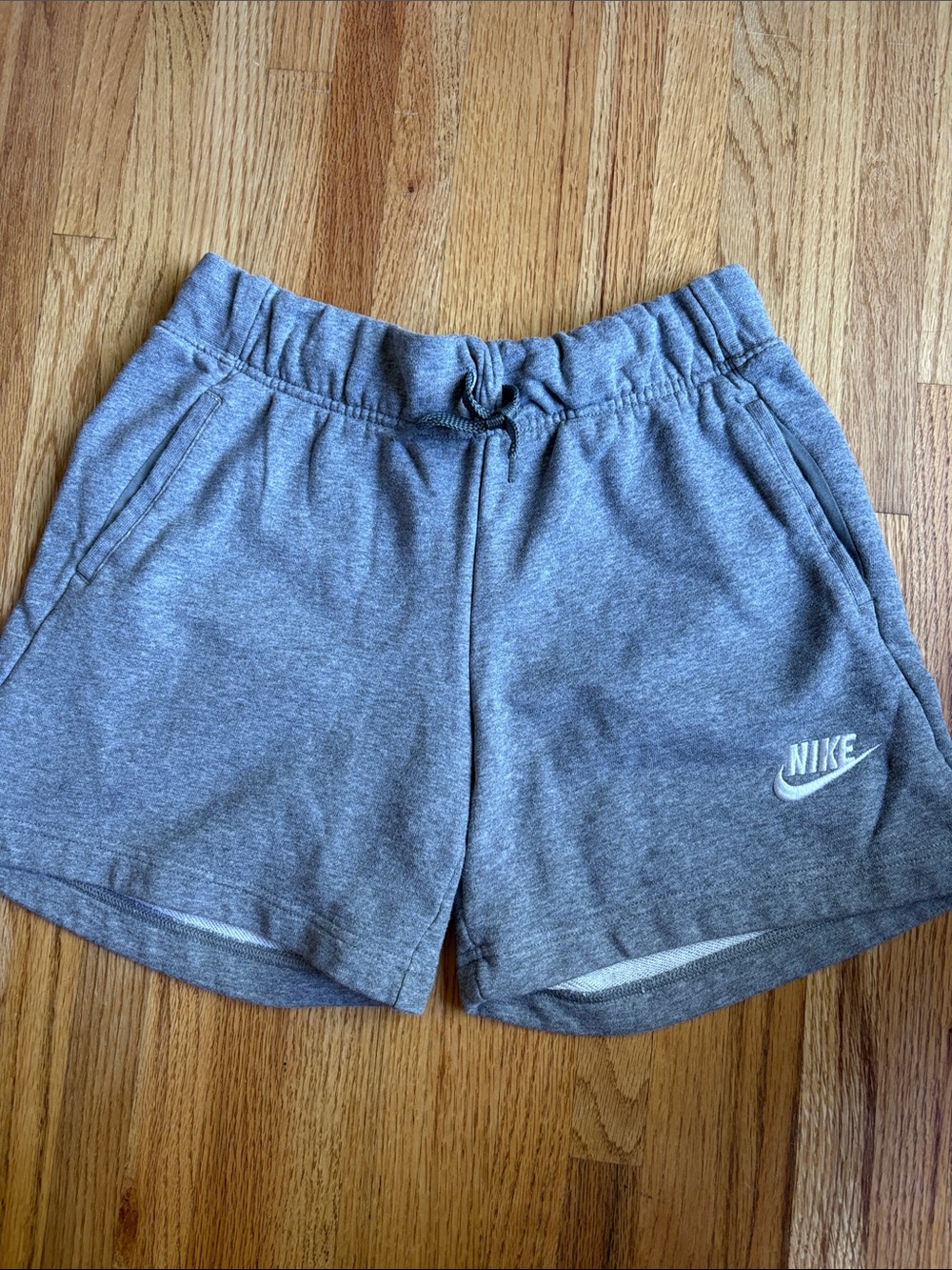 Nike XL kids Heather Gray Terry Drawstring Athletic Shorts